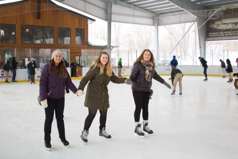 Students competing in a Winter Carnival game in the Gow Center